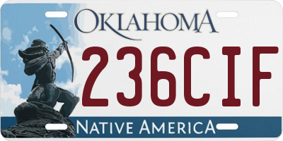 OK license plate 236CIF