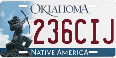 OK license plate 236CIJ