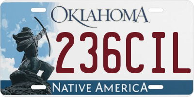 OK license plate 236CIL