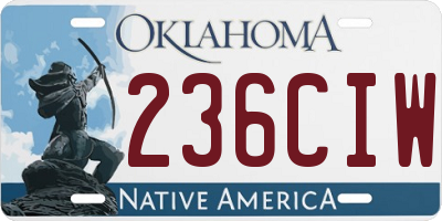OK license plate 236CIW
