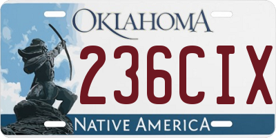 OK license plate 236CIX