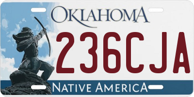 OK license plate 236CJA