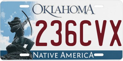 OK license plate 236CVX