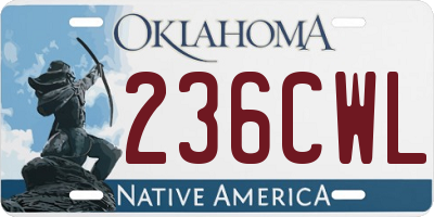 OK license plate 236CWL