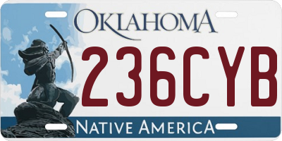 OK license plate 236CYB