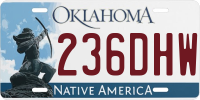 OK license plate 236DHW