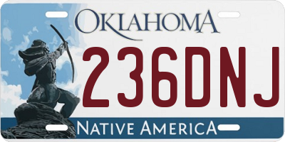 OK license plate 236DNJ