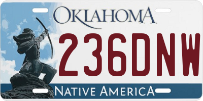 OK license plate 236DNW