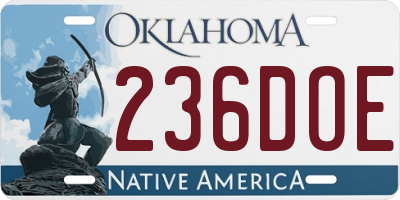 OK license plate 236DOE
