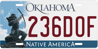 OK license plate 236DOF