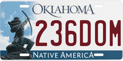 OK license plate 236DOM