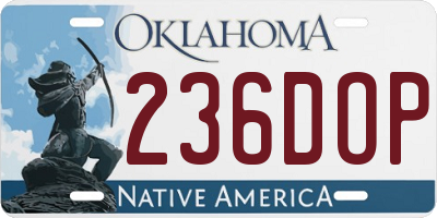 OK license plate 236DOP