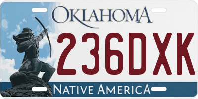 OK license plate 236DXK