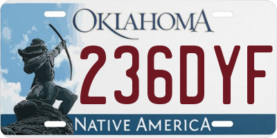 OK license plate 236DYF