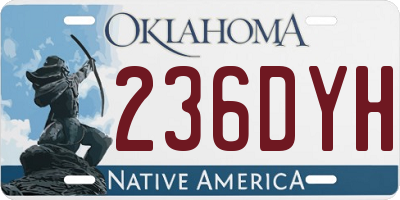OK license plate 236DYH
