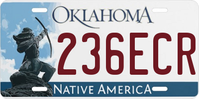 OK license plate 236ECR