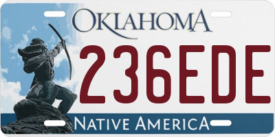 OK license plate 236EDE