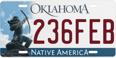 OK license plate 236FEB