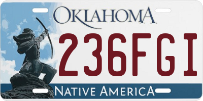 OK license plate 236FGI