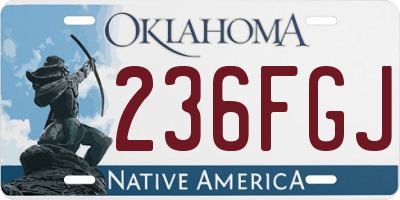 OK license plate 236FGJ