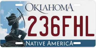 OK license plate 236FHL