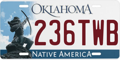 OK license plate 236TWB