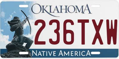 OK license plate 236TXW