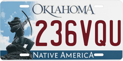 OK license plate 236VQU