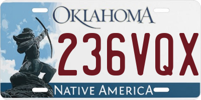 OK license plate 236VQX