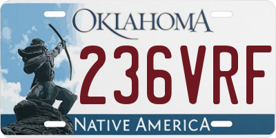 OK license plate 236VRF