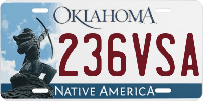 OK license plate 236VSA