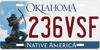OK license plate 236VSF
