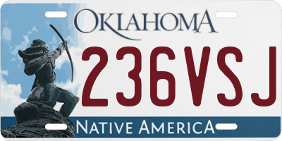 OK license plate 236VSJ