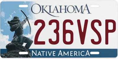 OK license plate 236VSP