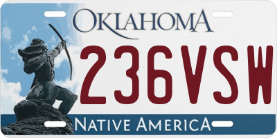 OK license plate 236VSW
