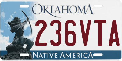 OK license plate 236VTA