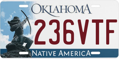 OK license plate 236VTF