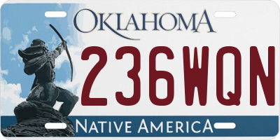 OK license plate 236WQN