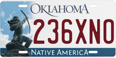 OK license plate 236XNO