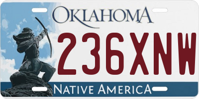 OK license plate 236XNW