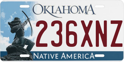 OK license plate 236XNZ
