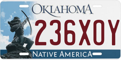 OK license plate 236XOY