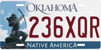 OK license plate 236XQR