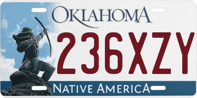 OK license plate 236XZY