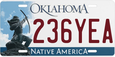 OK license plate 236YEA