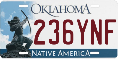 OK license plate 236YNF