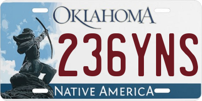 OK license plate 236YNS