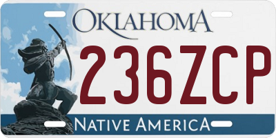 OK license plate 236ZCP