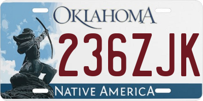 OK license plate 236ZJK