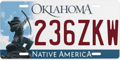 OK license plate 236ZKW